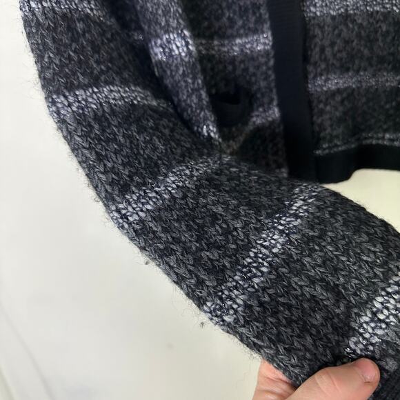 Banana Republic Women Small‎ Sweater Cardigan Knit Wool Alpaca Open Gray Striped - Picture 6 of 6